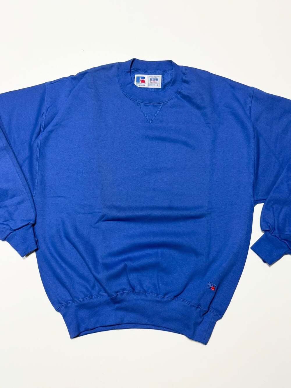 Vintage 90s Russell Athletic Deadstock Blank Royal Blue Crewneck Sweatshirt Made